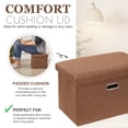 thumbnail image 4 of VECELO Foldable Storage Linen Ottoman 19" Storage Bench, Space-Saving Box Foot Rest Stool Seat For Bedroom Living Room, Brown, 4 of 12