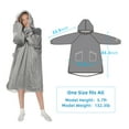 thumbnail image 3 of Winthome Wearable Blanket Hoodie Sweatshirt, Supper Warm Cozy Giant Pocket Hooded Sherpa Lounging Pullover for Adults Men Women Teenagers Wife (OneSize, Grey) 5.1-5.7ft, 120-133lb, 3 of 4