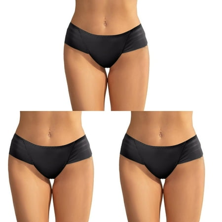s Low Waist Lace Sheer Panties Lingerie Briefs Solid Color Crotch Women Plus Size Underwear Panties Lace Panties Adult UnderwearShow Workout ceangrtro Black (3Packs) Black (3Packs)