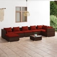 thumbnail image 1 of vidaXL 8 Piece Garden Lounge Set with Cushions Poly Rattan Brown, 1 of 5