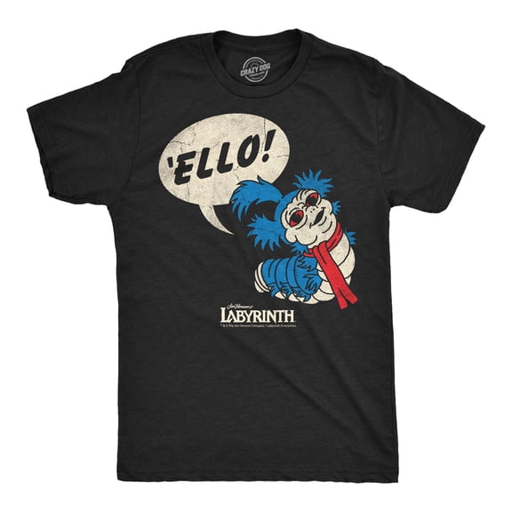 Mens Funny T Shirts Ello Worm Jim Henson's Labyrinth Movie Tee For Men Graphic Tees