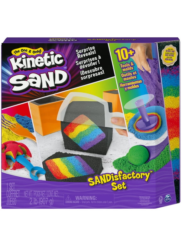 Kinetic Sand Sandisfactory Set with 2lbs of Colored Kinetic Sand