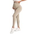 thumbnail image 2 of Deago Women's Maternity Leggings Over The Belly Soft Non-See-Through Workout Yoga Pants Pregnancy Leggings (Apricot, S), 2 of 8