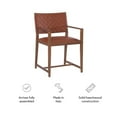 thumbnail image 6 of Linon Hutton Dining Arm Chair Woven Leather Back in Brown Stained Solid Wood, 6 of 14
