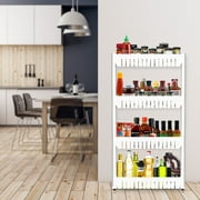 Rolling Storage Cart - Pull Out 4 Tier Pantry Cabinet - Slide Out Storage Shelf