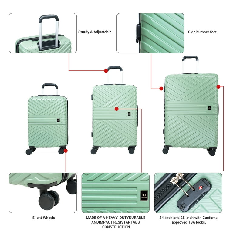 Travelhouse Piece Luggage Set Hardshell Lightweight Suitcase