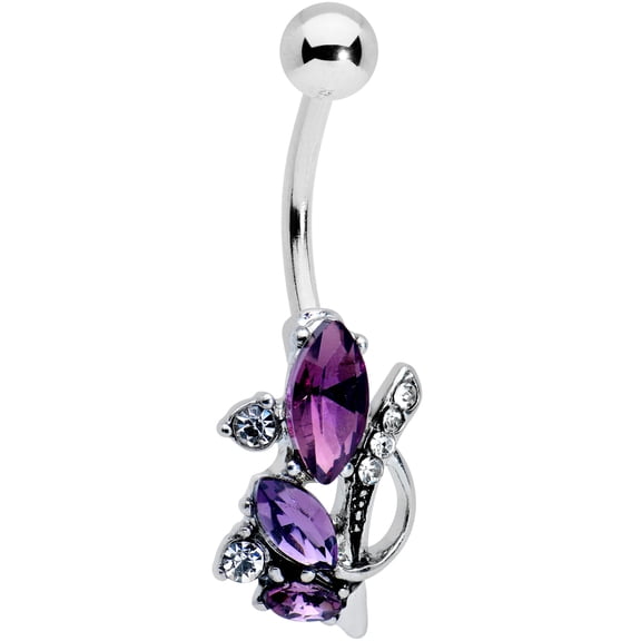 Body Candy Womens 14G 316L Stainless Steel Navel Ring Piercing Purple Twist Belly Button Ring