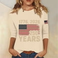 thumbnail image 2 of Trgacdwlo 1776-2026 Women's 250th Anniversary Red White and Blue 3/4 Sleeve Womens July 4th Tops Freedom Tees, 2 of 5
