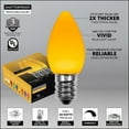 thumbnail image 2 of OptiCore C7 Opaque Ceramic Style Gold LED Christmas Lights Replacement Bulbs, Pack of 25, Shatterproof 0.84W, E12 Base, 2 of 5
