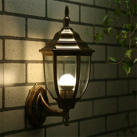 Retro Outdoor Wall Light Exterior Fixture Bronze Lantern Glass Porch Retro Outdoor Wall Light Exterior Fixture Bronze Lantern Glass Porch Lamp