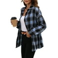 thumbnail image 4 of Fantaslook Plaid Flannel Shirts for Women Oversized Long Sleeve Button Down Shirts Blouses Tops, 4 of 10