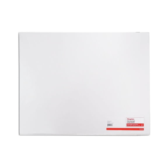 Staples Poster Board 22" x 28" White 20/Carton ST28126/28126VS
