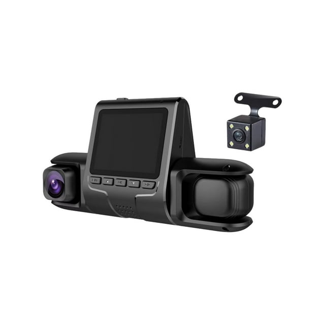 Birdeem 3 Channel Dash Cam Front and Rear Inside 1080P Dash Camera for Cars Dashcam Three Way Car Camera with Ir Night Vision Loop Recording Motion Detection
