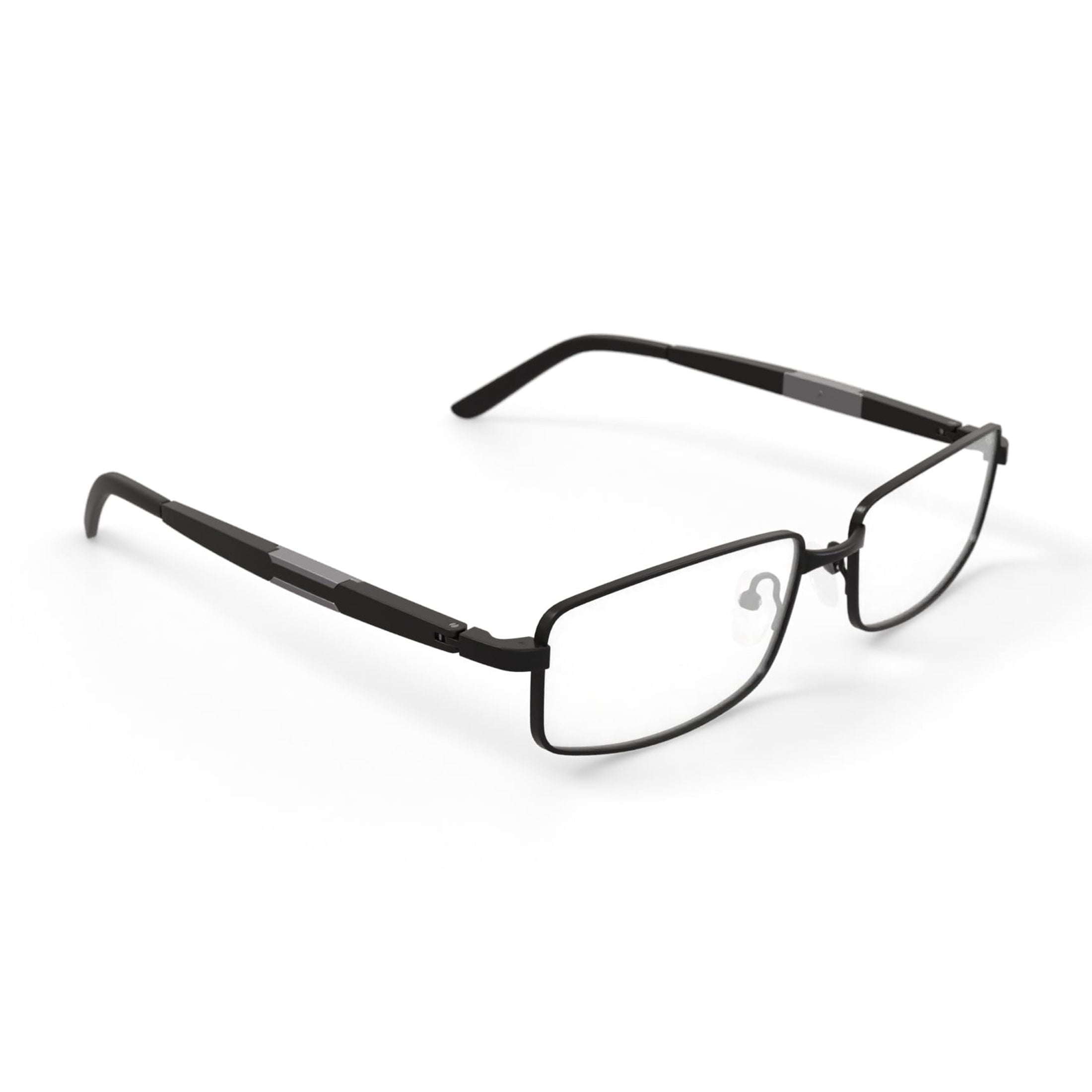 Octo 180 Men's Sportsman Rectangular Prescription Eyeglasses with Case, Black