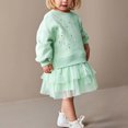 thumbnail image 6 of Mikilon Girl's Sweater Dress Long Sleeve Button Pleated Casual Fall Winter Knit Dresses 5-12Y, 6 of 7