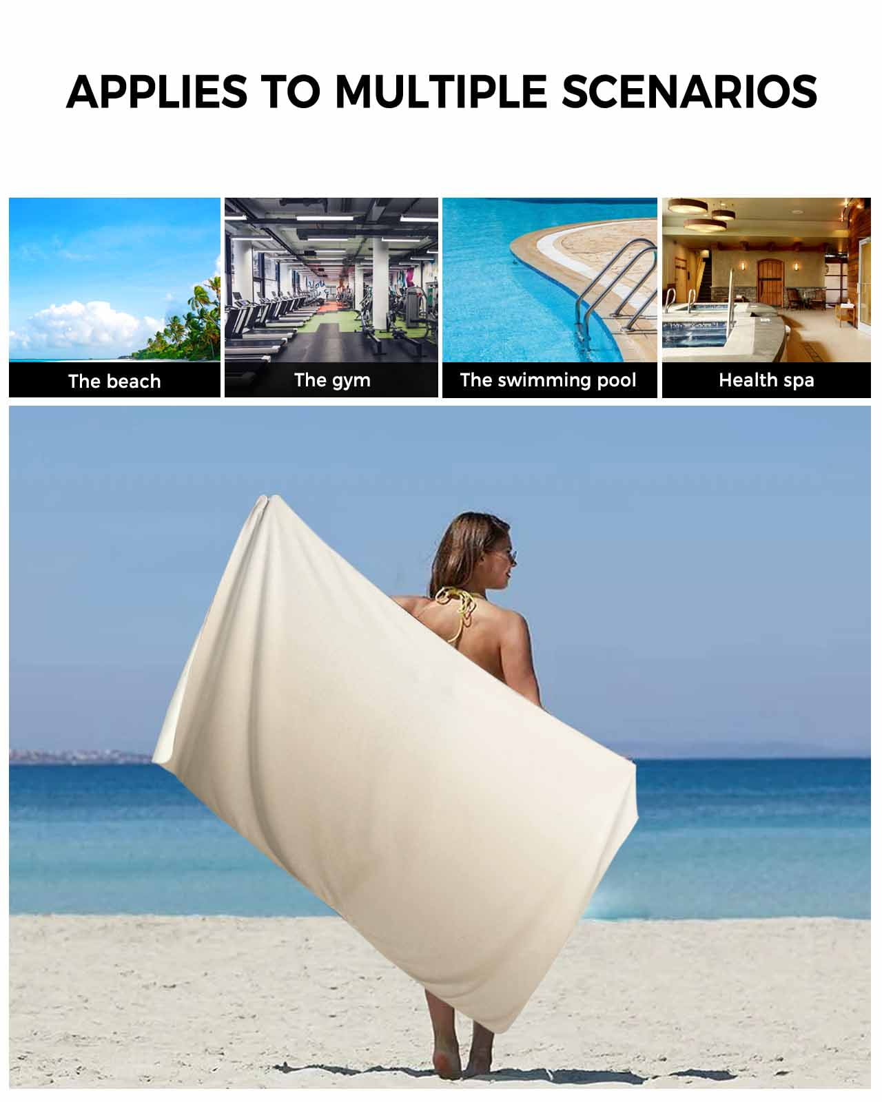 Beige Brown Ombre Bath Towels for Bathroom Set,Luxury Microfiber Towels Gifts for Women,Beach Kitchen Hand Hair Face Towel and Dish Washcloth,Modern Abstract Art Gradient Aesthetics Towels+Set