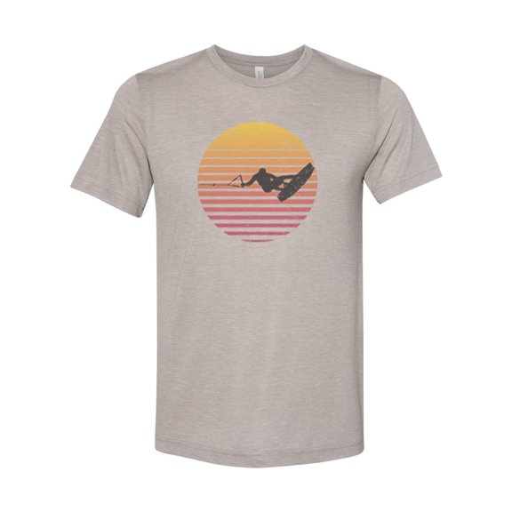 "Wakeboard Shirt, Wakeboard Sun, Gift For Wakeboarder, Unisex Fit, Sublimation, Water Sports, Wakeboarder Tee, Gift For Him, Boating Tshirt, Heather Stone, LARGE"