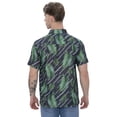 thumbnail image 2 of LA LEELA Men's Hawaiian Shirts Short Sleeve Button Down Shirt Mens Summer Holiday Beach Shirts Casual Aloha Tropical Shirts for Men Funny S Allover Palm Leafs, Black, 2 of 6