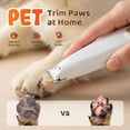 thumbnail image 3 of Rechargeable Pet Hair Trimmer Kit, 2026 New Low-Noise Dog Paw Trimmer with LED Light, Electric Dog Grooming Clippers Waterproof Pet Hair Shaver for Dogs and Cats for Paws Ears Face (White), 3 of 7