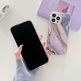 thumbnail image 4 of for iPhone 11 Pro Max Case 6.5 Inch, [10FT Military Grade Drop Protection] Marble Phone Case Slim Glossy Soft TPU Shockproof Protective Cover for Women Men Stylish Phone Cases Covers (Purple), 4 of 6
