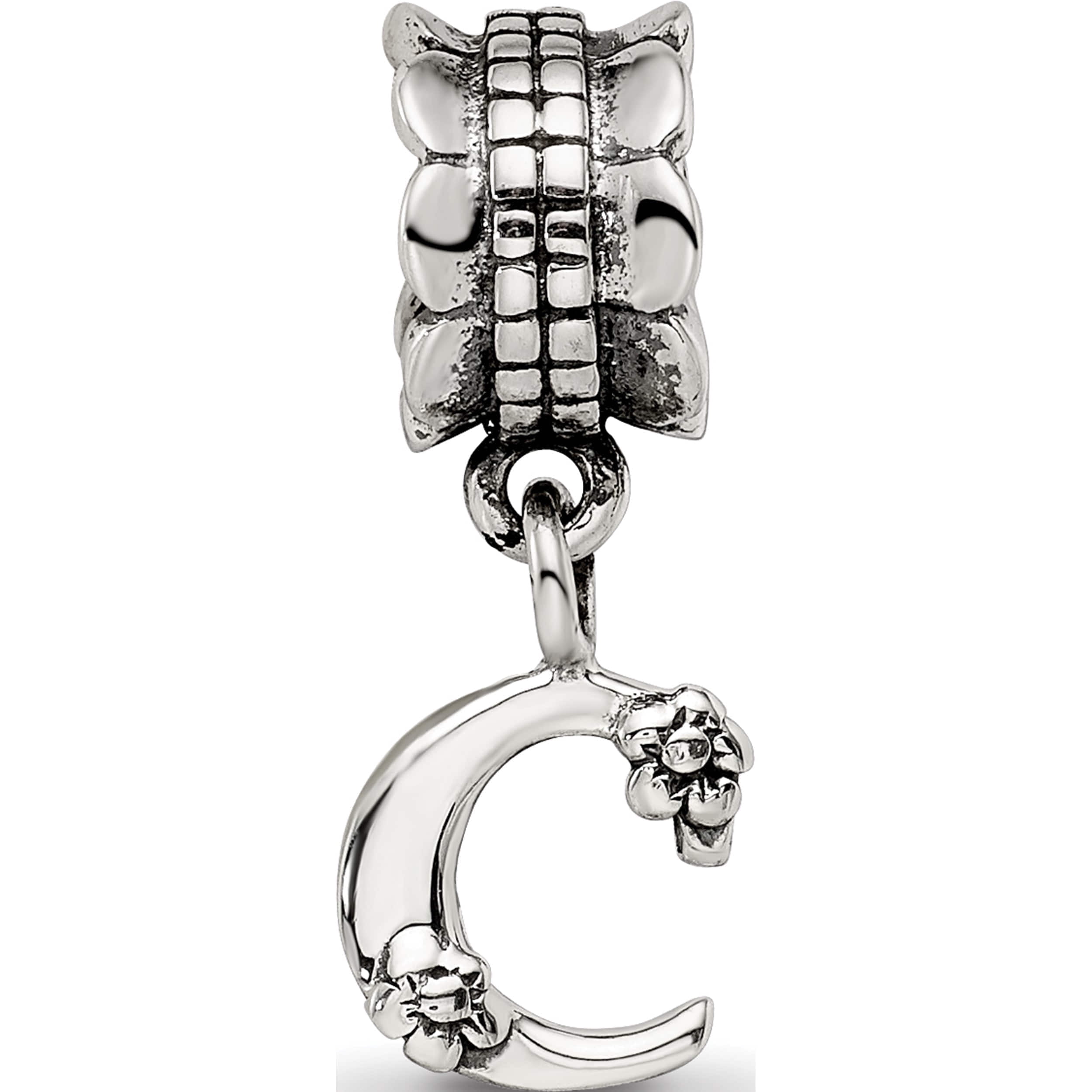 Sterling Silver Reflections Letter C Dangle Bead (18.18 X 7.27) Made In Thailand qrs1400c