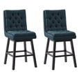 thumbnail image 1 of CorLiving Leilani Modern Tufted Indoor Counter Height Bar Stools with Back and Wood Legs - Set of 2, 1 of 9