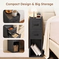 thumbnail image 4 of BERRY NEST Narrow Nightstand Set of 2, Modern Black Bedside Table with Drawers & Open Shelf, Modern End Table for Bedroom Small Spaces, Apartments, Renters, 4 of 8