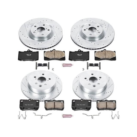 Front and Rear Brake Pad and Rotor Kit - Compatible with 2009 - 2011 GS350 2010