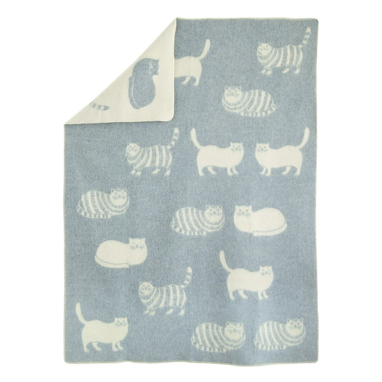 J.J. TEXTILE Cat Throw Blanket Reversible Kitty Afghan Cat