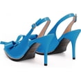 thumbnail image 6 of Women's Sexy Slingbacks Bow Stiletto Heels Closed Pointed Toe Pumps Bead Buckle Strap High Heels Dress Shoes, 6 of 12