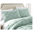thumbnail image 3 of Sydney Queen Size Comforter Set - 7-Piece Pintuck Bedding - Seafoam Green, Lightweight Pinch Pleat Comforter with Decorative Pillows Bed Set for All Season, 3 of 8