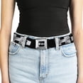 thumbnail image 5 of GM General Motors Belt, Seatbelt Buckle Belt, H3 Black Silver Logo Repeat, 30 to 44 Inches, 5 of 9