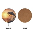 thumbnail image 2 of Xecao Sunset Dancing Dolphin A for MDF Cork Coaster 4 Pcs,Drink Coasters,Suit for House Warming Gifts New Home ,Coffee Table Decor-Round Shape, 2 of 7