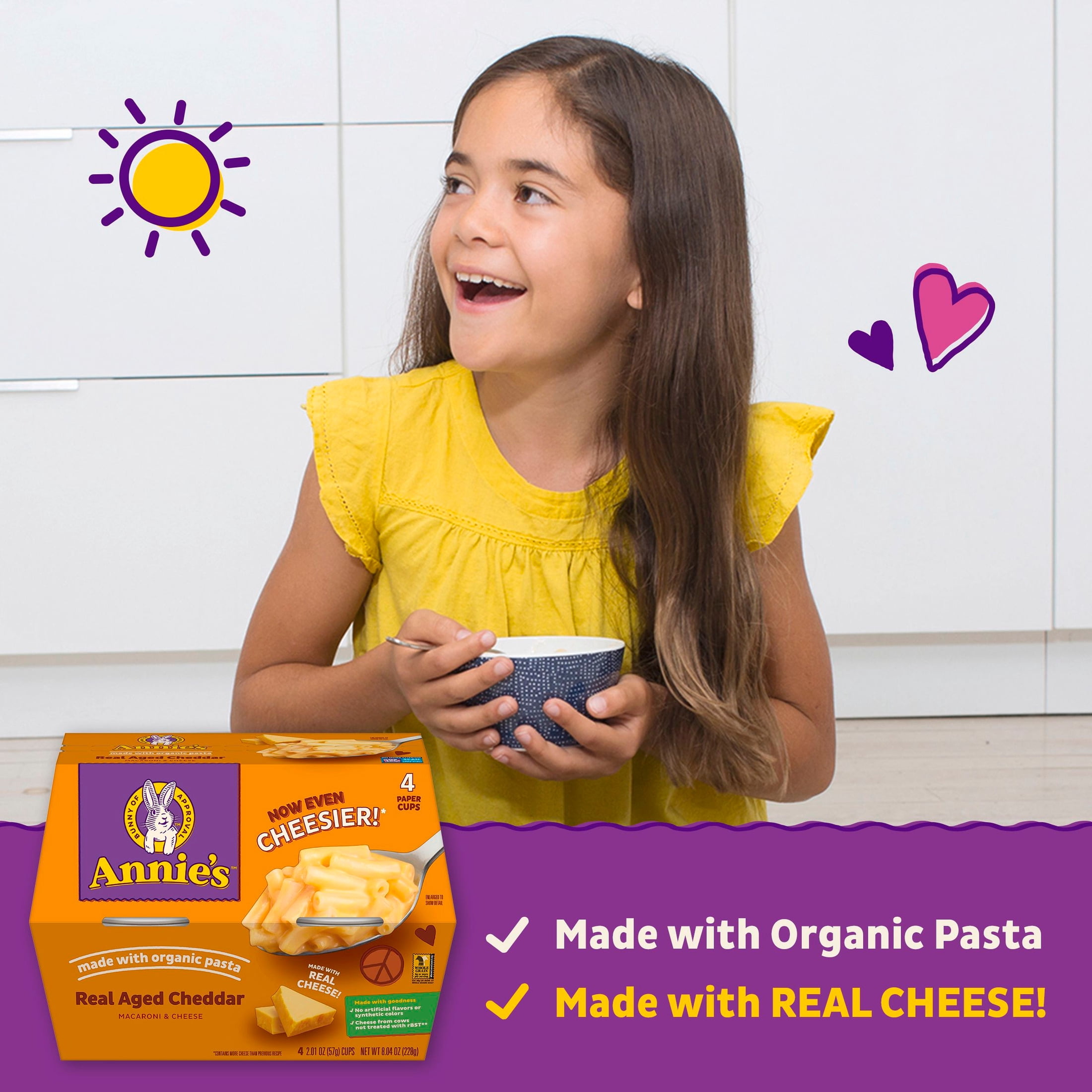 Annie's Real Aged Cheddar Microwave Mac and Cheese with Organic Pasta, 4 Cups, 8.04 oz