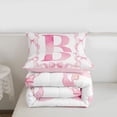 thumbnail image 5 of Erosebridal Girls Pink Bowknot Full Size Comforter Sets,Initial Alphabet B Bedding Sets For Kids,Reversible pink,3pcs, 5 of 7