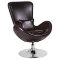 thumbnail image 2 of Flash Furniture Egg Series Brown LeatherSoft Side Reception Chair, 2 of 6