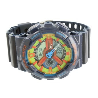 Mens Sports Watches Navy Blue Shock Resistant Analog Digital Funky