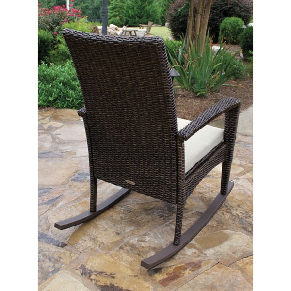 Tortuga Outdoor Bayview Pecan Outdoor Wicker Rocking Chair Set (3