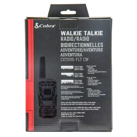 Cobra 37-Mile Floating Walkie Talkie 2 Pack Radio Set, Camo White