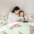 thumbnail image 5 of jejeloiu Cartoon Christmas Doughnut Queen Comforter Set,Abstract Dessert Xmas Tree Bedding Sets,Pink Green Bedding Comforter Set For Girls,Breathable Home Decor Reversible,3 Pieces, 5 of 8