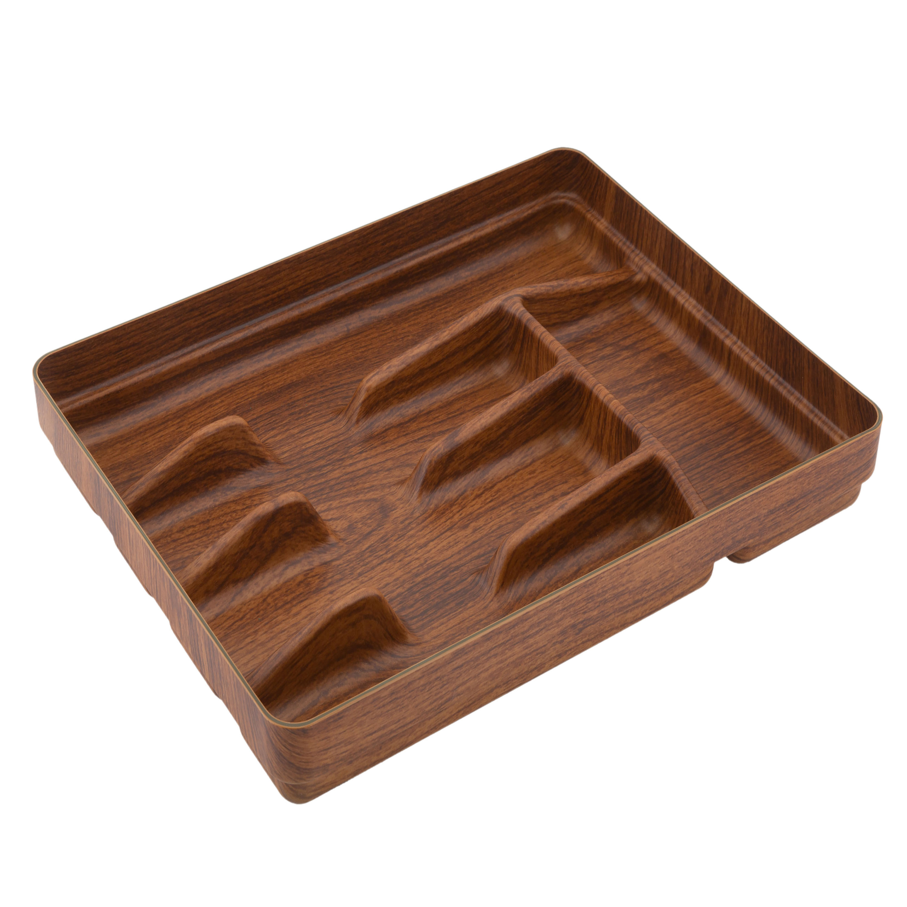 Kitchen Details 5 Compartment Wood Look Cutlery Tray