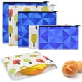 thumbnail image 1 of 6 Sacs à Sandwich Réutilisables, Sacs à Collation Lavables avec Fermeture Éclair, Inclut 2 Grands, 2 Moyens, 2 Petits Sacs Alimentaires Réutilisables, 1 of 6