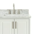 thumbnail image 5 of Ariel Stafford 37 Inch Single Right Offset Rectangle Sink Vanity With Carrara White Marble Countertop W/0.75" Edge In White, 5 of 11