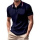 thumbnail image 2 of Blusa y camisa de manga corta con cuello vuelto para hombre, uniforme de moda informal con solapa y botones, top de poliéster de manga corta para hombre, 2 of 9