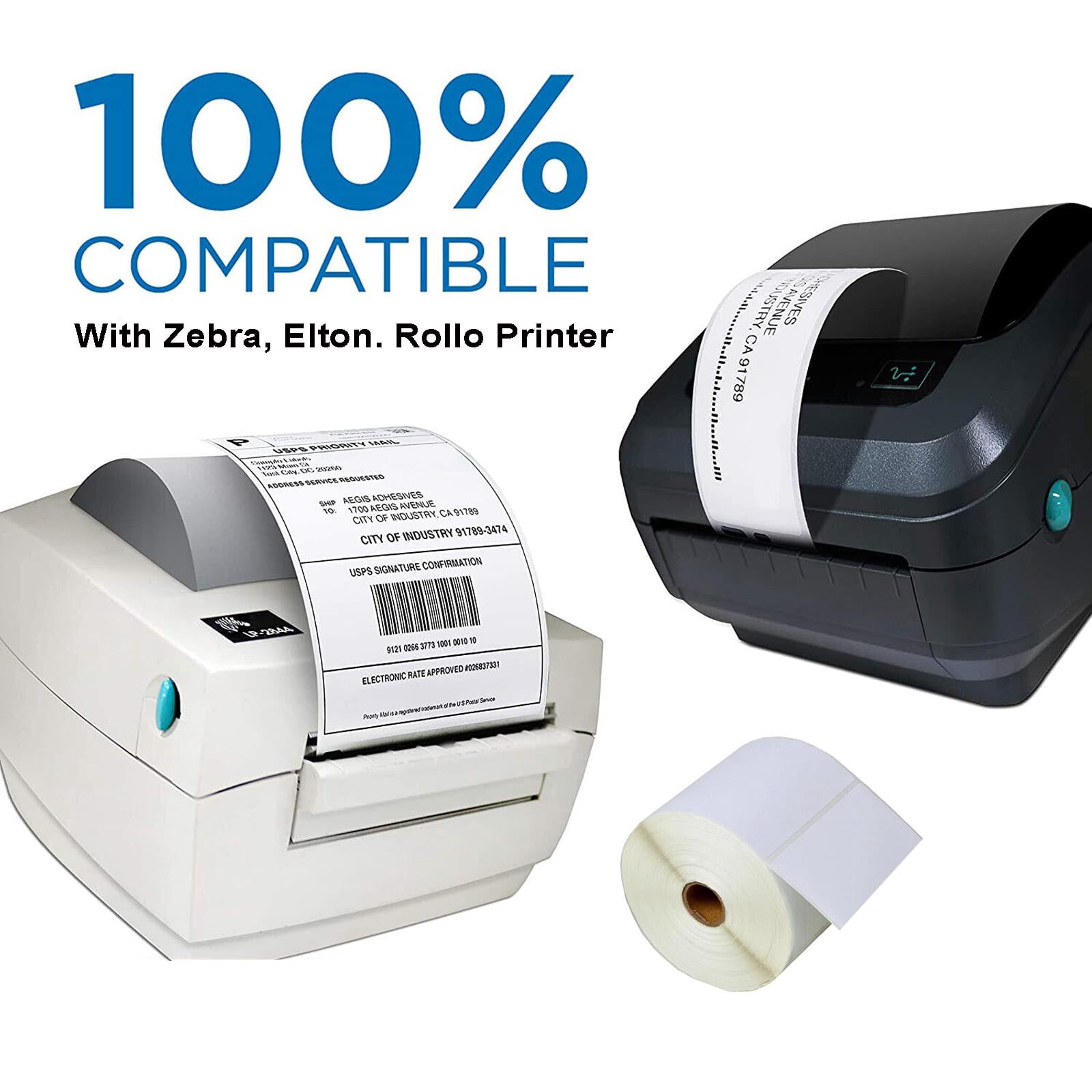 2.25"x1.25" Direct Thermal Labels (9000 Labels, 9 x 1000/Rolls) Compatible with Zebra Printer for UPC GTIN ASIN EAN Code, Shipping, Mailing Address