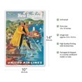 thumbnail image 2 of New England - Fishing - United Air Lines - Vintage Airline Travel Poster by Joseph Fehér c.1940 - Master Art Print 10in x 14in, 2 of 4