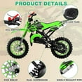 thumbnail image 3 of Gpower Gasoline 49cc Dirt Bike for Kids 6-15,2-Stroke Gas Power Mini Dirt Bike,Green, 3 of 7