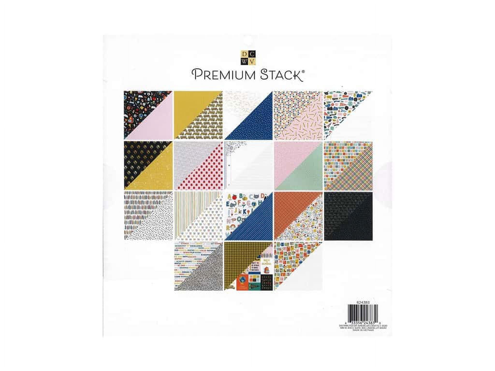 DCWV Double-Sided Cardstock Stack 12"X12" 36/Pkg-School Time, W/Gold Foil
