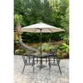 thumbnail image 3 of Hanover Pemberton 5-Piece Commercial-Grade Patio Dining Set with 4 Stackable Dining Chairs and a 38" Square Slat-Top Table, 3 of 10