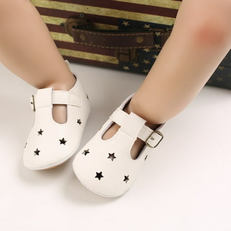 

Toddler Kids Baby Boys Girls Star Pattern Rubber Non-Slip First Walking Shoes